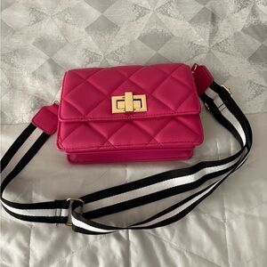 Pink Quilted Crossbody Bag